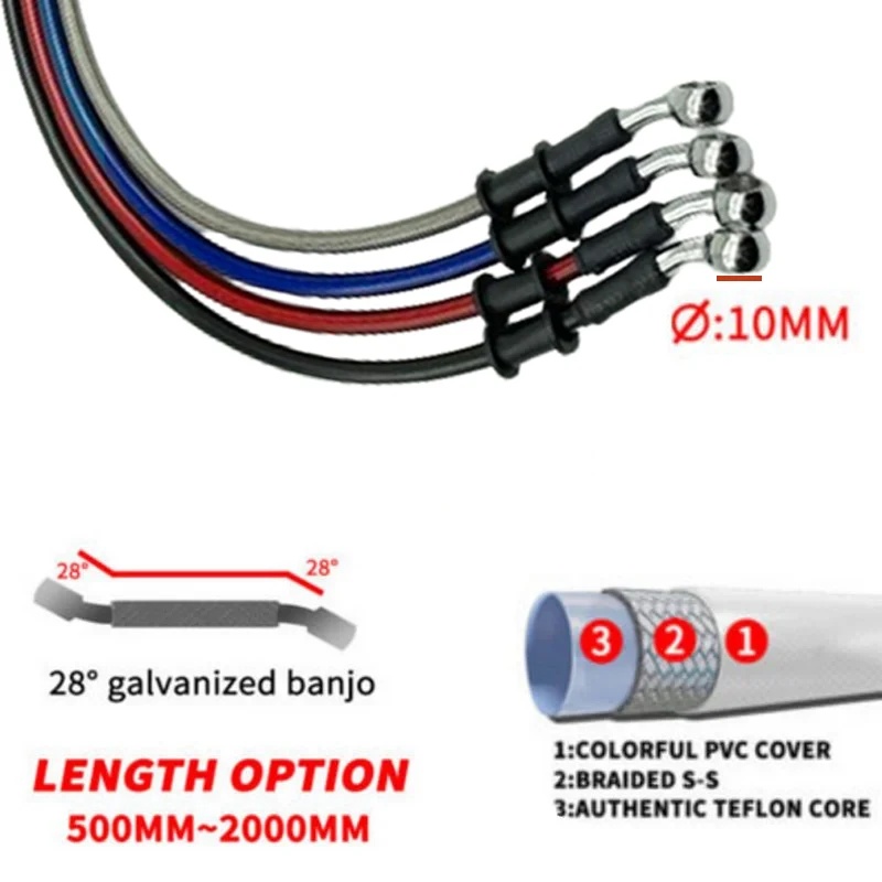 2X 30cm-220cm 28° Motorcycle H - Brake Line Motorcycle review and price